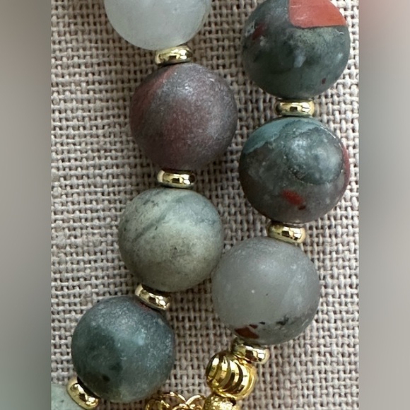 22-1/2 inch Matte Bloodstone bead Necklace NWOT - Picture 8 of 11